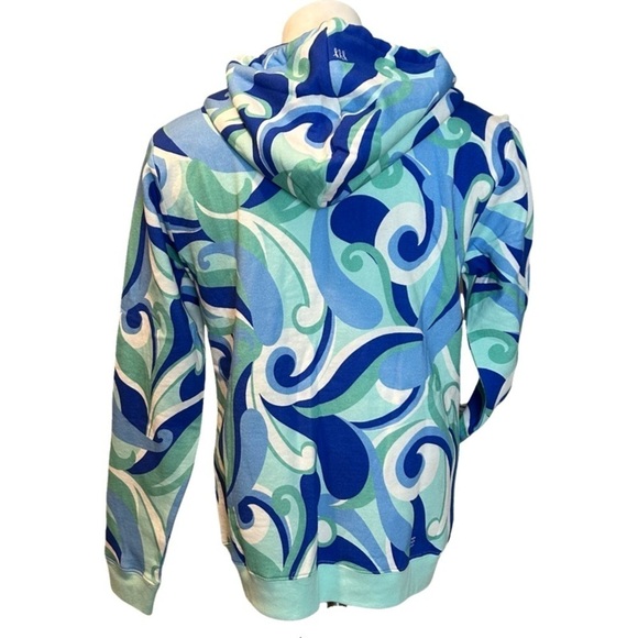 NWT Hill House Allie Zip-Up Ocean Kaleidoscope Fleece Jacket, size XS - Picture 5 of 12